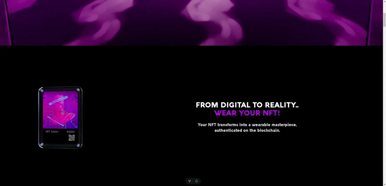 Digitee 'From digital to reality: wear your NFT' section with a 3D card