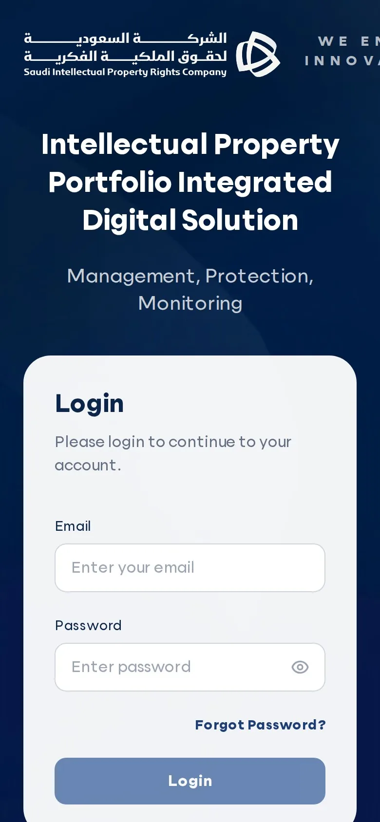 IPORA sign-in screen on a phone